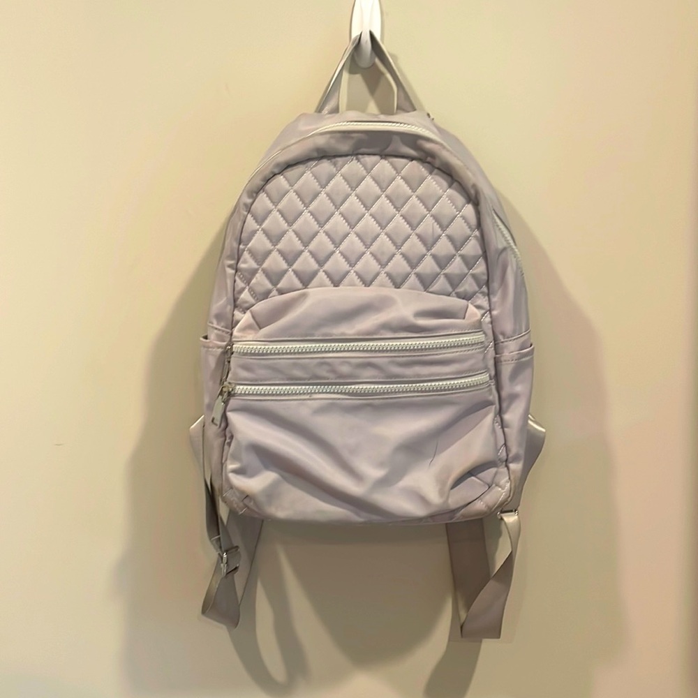 Back to school girls light gray/ lavender backpack